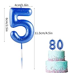 Hongplus Number 13 Blue Silver Birthday Candle