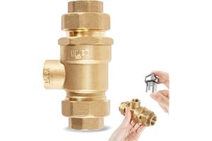 BESTTRUCK 9D-M2 Backflow Preventer Dual Check Valve with Intermediate Atmospheric Vent, 3/4 Inch, Female Union Inlet and Outlet Connections Replacement for Watts 9D-M2 Backflow Preventer Dual Check Valve