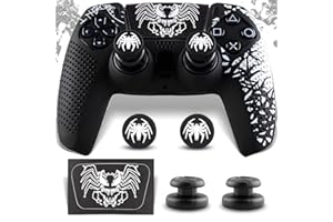 SoAegis Anti-Slip PS5 Controller Skin Kit, with 2 Thumb Grip Cover & 2 Elevated Base, Silicone Controller Case with Touch Pad Stickers for PS5 DualSense Wireless Edition