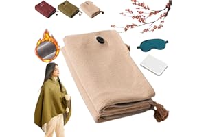 Portable Heated Shawl Heated Shawl Wraps, Soft Zipper Electric Heated Blanket Shawl, Washable Heated Wraps for Women, USB Bod