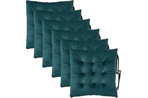 Civkor Chair Cushions Pads for Dining Chairs, Dark Green Seat Cushions with Ties for Office Chairs, Carpeted Floors, Hardwood