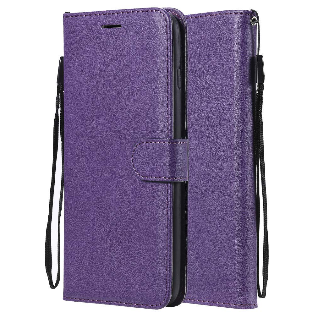 Laybomo Case for OPPO A74 4G Wallet Leather Holster with Credit Card Slot Holder Slim Stand Magnetic Flip Cover for OPPO A74 4G, Purple