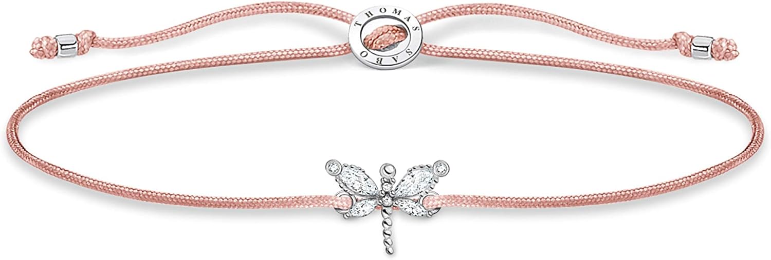 THOMAS SABO Armband Libelle Beige, aus Nylon und 925 Sterlingsilber