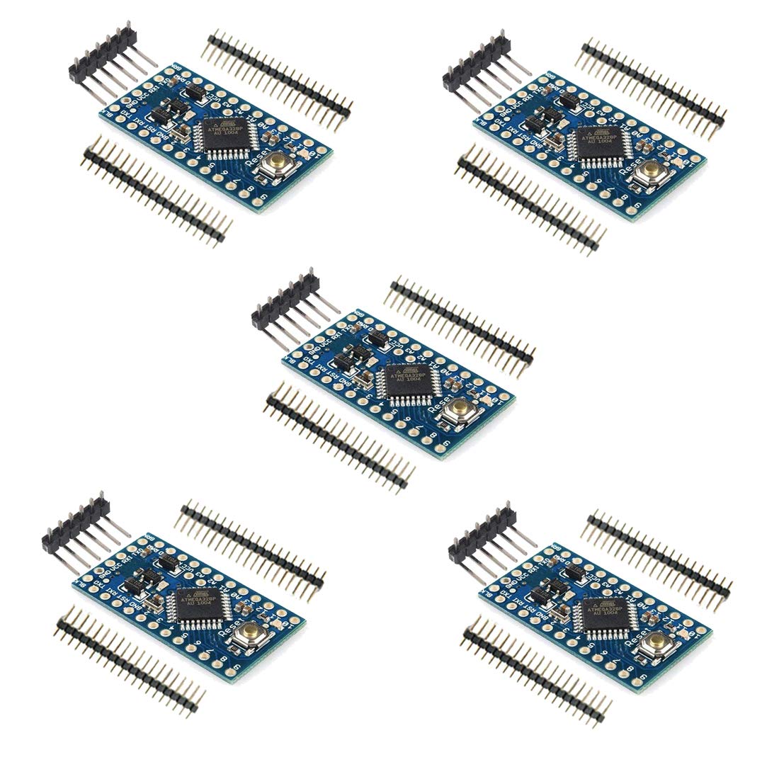 Hailege 5pcs PRO Mini Atmega328P-AU 5V/16MHz Development Board Microcontroller Bootloadered Pinout Pin Headers