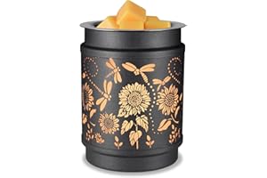 kobodon Christmas Wax Melt Warmer Metal Wax Warmer for Scented Wax Electric Fragrance Candle Oil Burner 2 in 1 Wax Melts as Gifts for Moms Grandma Women Girls(Sunflower)