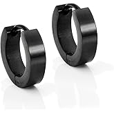 Urban Jewelry Stainless Steel Unisex Hoop Huggie Earrings