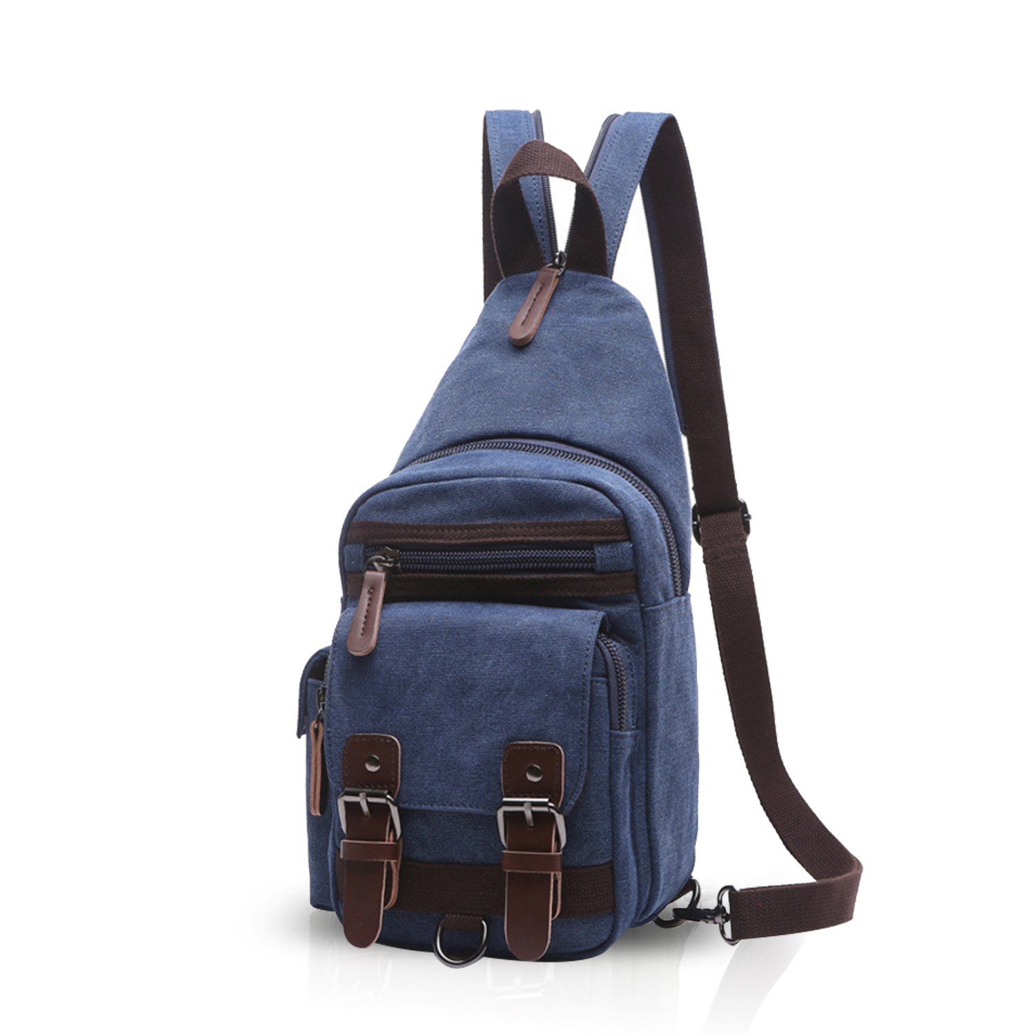 FANDARE Small Daypacks Canvas Sling Crossbody Shoulder Backpack Men Chest Bag Women Casual Daypacks Rucksack for Student Travel Commuter Outdoor Cycling Hiking Indoor Activities School Bag