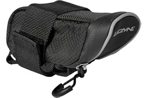 LEZYNE Micro Caddy Bicycle Saddle Storage Bag - Compact Aero-Shaped Nylon with Organizational Pockets, Quick Access Sleeve & Water-Resistant Zipper
