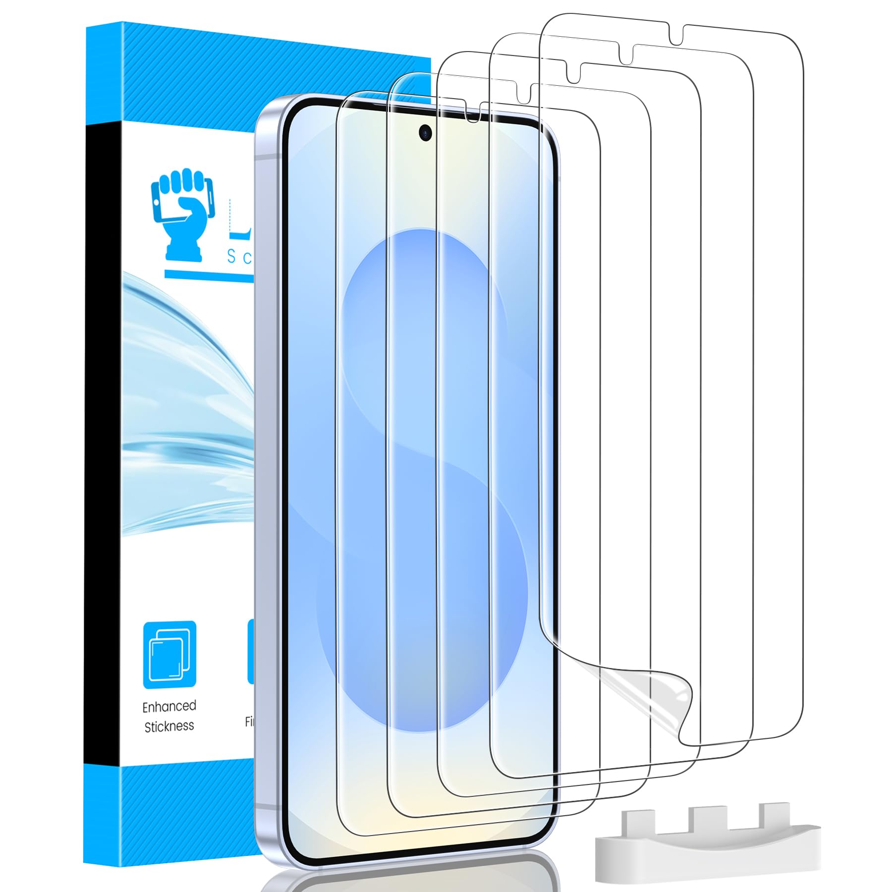 LYWHL 5 Pack for Samsung Galaxy S25 Plus Screen Protector [Like Original Fingerprint Unlock], Real Invisible Self-Healing Protective S25+ Film [Not Glass], HD Clear, Case Friendly, Scratch-Resistant