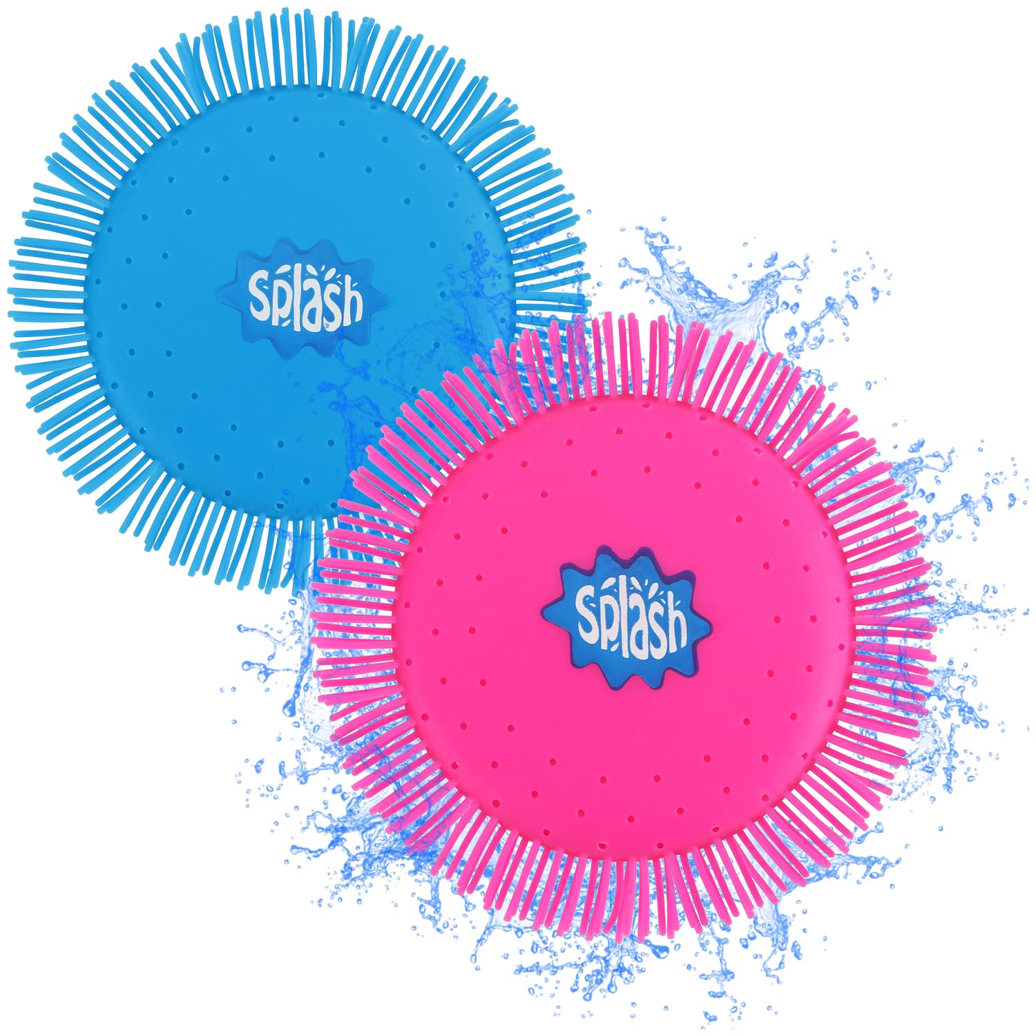 COM-FOUR® 2x water frisbee - water throwing disc made of foam and silicone Ø 17 cm - water toy in bright colors, extra soft (02 pieces - Frisbee 17 cm)