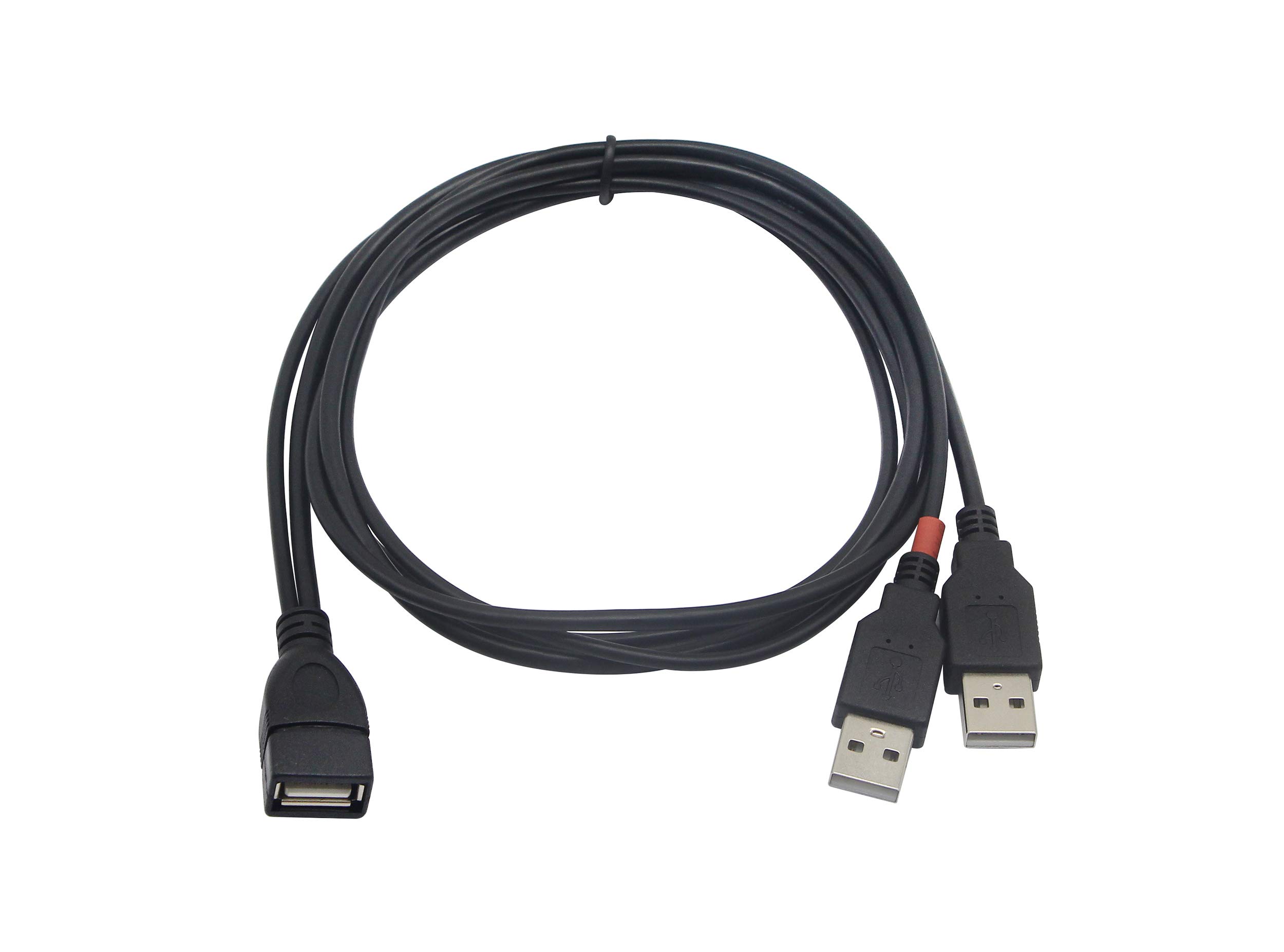 CERRXIAN USB 2.0 A Enhancer Y Splitter Hub Adapter Cable, 1 Female to 2 Male Data Charge Cable Extension Cord (1M)