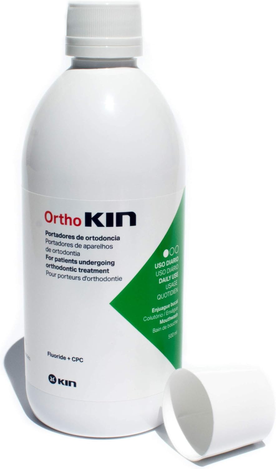 Kin Orthokin Mouthwash 500 Milliliters For Brace Wearers, Black, 500 ml (Pack of 1) - Image 4