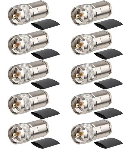 Connettore PL259 SO239 Cavo Coassiale Antenna RG142 - Con Connettori PL259 Maschio E SO239 Femmina Paratia, Per Radio UHF Collare Gatto