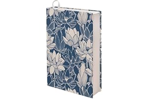 Dolyues Stretchable Book Covers Lotus Flower Pattern School Book Protector 9x11 Textbook Jackets Book Sox Washable Paperback Hardcover Book Cover for Women Girls