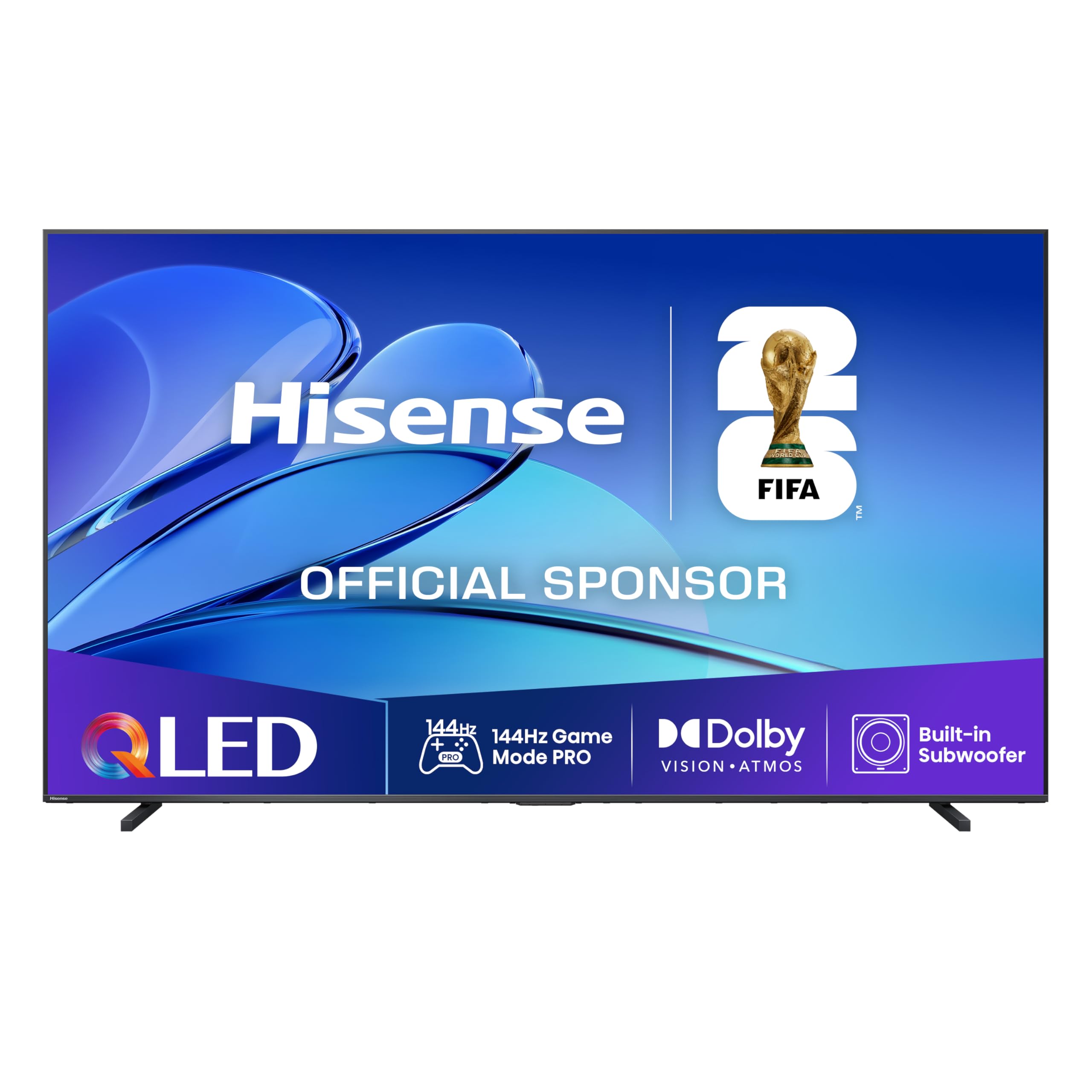 Hisense 98E7Q Fernseher, 98 Zoll, 2480 Mm, 4K UHD QLED, Smart TV, 144Hz Game Mode PRO, AI 4K Upscaler, Smoothmotion, Lichtsensor, Colour, Dolby Vision Atmos, Sprachsteuerung, EZPlay
