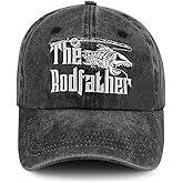 Ynbnzneng The Rodfather Pugfather Dogfather Grilfather Hats for Men, Adjustable Embroidered Dad Baseball Cap