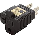 AC WORKS 15 Amp Household Plug to 20 Amp T-Blade Female Adapter