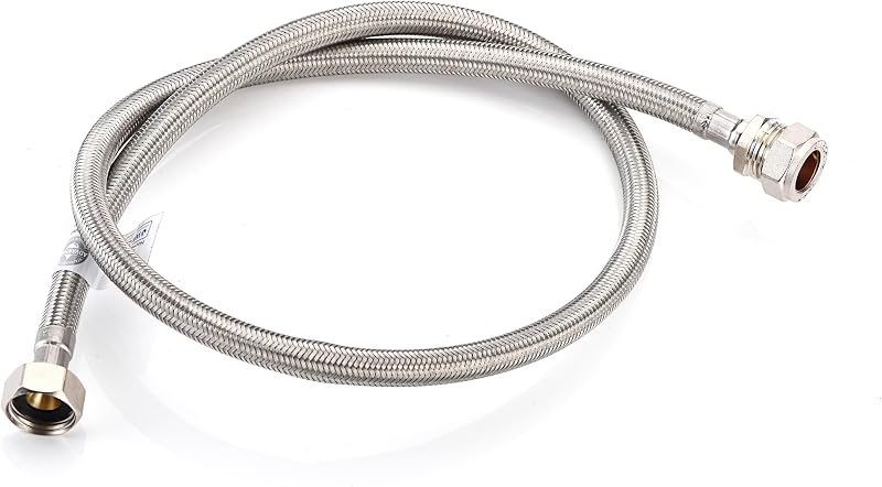 Home Range WRAS 900mm Flexi Pipe Connector 15mm x 1/2 BSP 304 Stainless