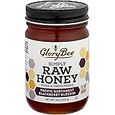 GloryBee Raw Pacific Northwest Blackberry Blossom Honey, 18 Ounce