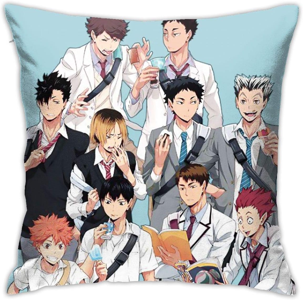Pillowcase 18"" X18 Haikyuu!!! Cool Comic Newdecorative Square Throw Pillow Covers Cushion Hold for Sofa Bedroom Car Home Decor