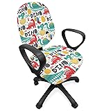 Lunarable Dinosaur Office Chair Slipcover, Dino