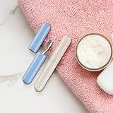 YHQZ Portable Toothbrush Case 2 Pcs Travel Cover Beige & Blue view 7
