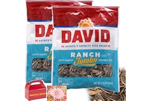 MUCHAI INNOVATIONS David Sunflowers Seeds | American's Favorite Brand | Whole Seeds Seasoned, Salted & Roasted - Card Included (Ranch Flavored - 2 Bags)
