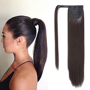 Long Straight Hair Ribbon Ponytail Clip In Hair Extensions One