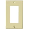 Leviton 80401-I 1-Gang Decora/GFCI Device Wallplate, Standard Size, Thermoset, Device Mount, Ivory