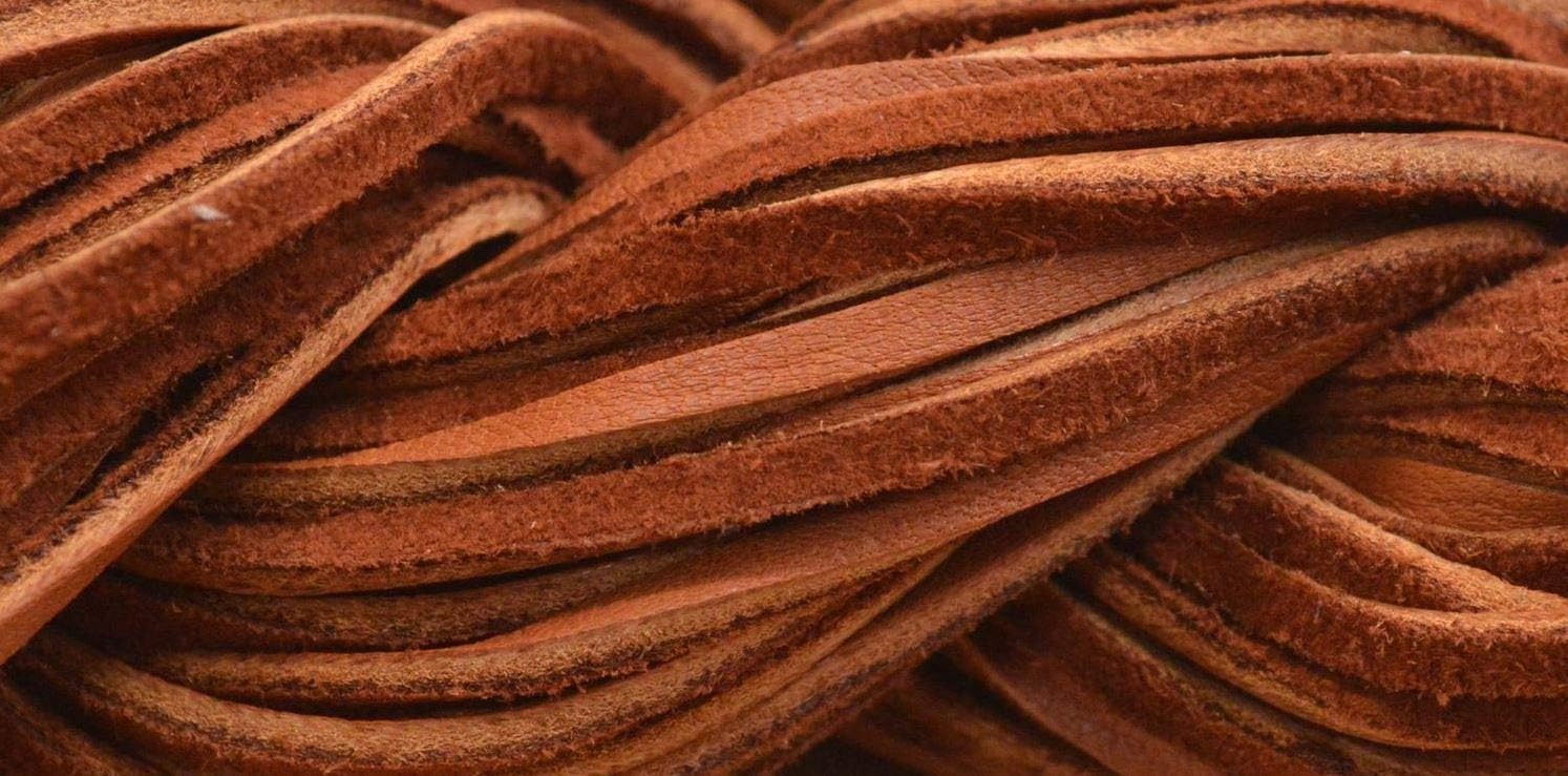 The Leather GuyDeerskin Leather Cord 1/4” x 72” and 1/8” x 36” in Single Strings or Rolls, Leather String Lace for Crafts