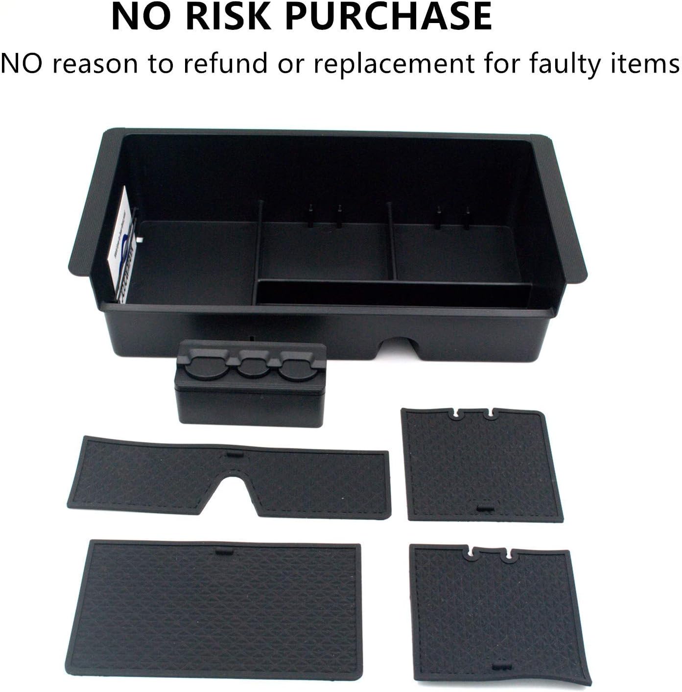 Seven Sparta Center Console Organizer for Chevy/Chevrolet Tahoe Suburban Silverado GMC Sierra Yukon 2014-2018 ABS Tray Armrest Box Secondary Storage Full Console w/Bucket Seats ONLY (Black)