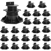 MCCKLE 24Pack Adjustable Deck Support Pedestal, 2-3/8" to 5-1/2" Height | Deck Foundation Support Base for Floating Deck Platform Floor, Plastic Deck Blocks, Adjustable Deck Supports Pedestal Paver