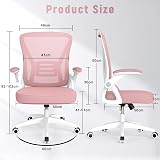 naspaluro Office Chair Ergonomic Desk Chair 90° Flip-Up Armrest Pink view 6