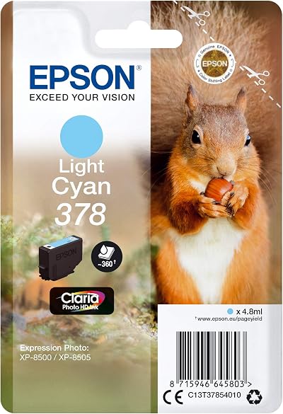 Epson 378 Light Cyan Squirrel Claria Photo HD Ink Cartridge XP-15000 XP-8500