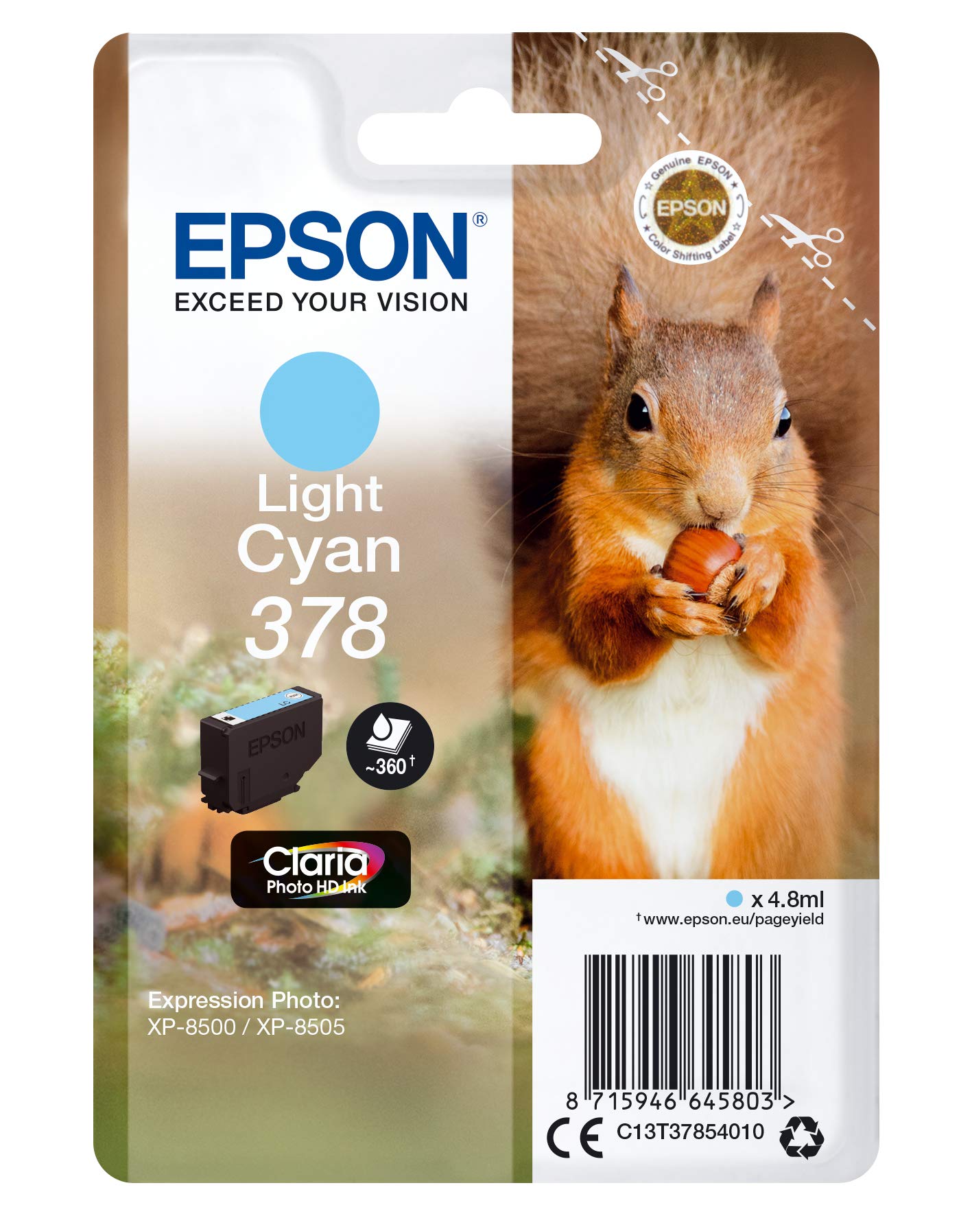 Epson C13T37854020 Inkjet Cartridge - Cyan