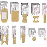 Assorted Bandages Variety Pack 200 Pieces，Fabric Adhesive Bandages Flexible Breathable Bandages for First Aid Supplies，Includ