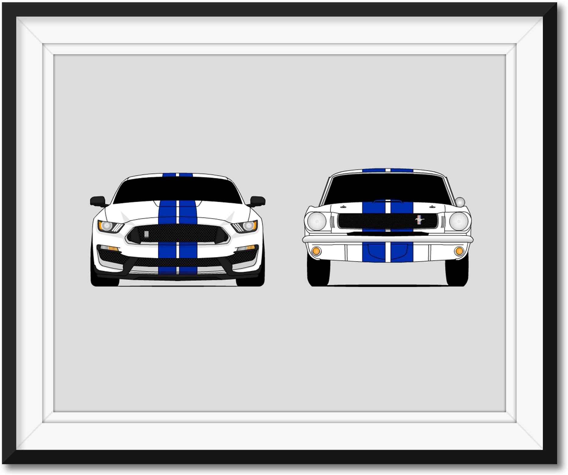 Handmade Poster compatible with Shelby GT350 Mustang (New and Classic) Print Wall Art - 8x10" Satin Print (Unframed)
