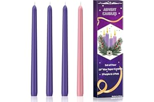 KBLLUNH 4 Pack Advent Taper Candles Set, 10-Inch Premium Hand-Dipped Unscented Christmas Advent Candles - Perfect for Holidays, Seasonal Celebrations, Church Services, and Parties.