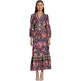 Donna Morgan Womens Surplus Bodice V-Neck Maxi Dress