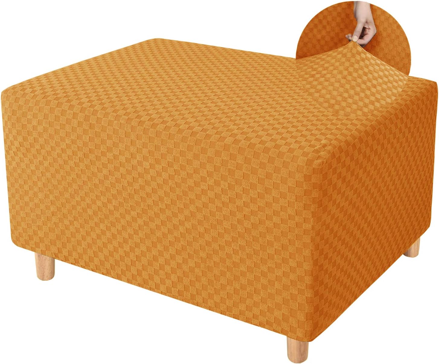 YEMYHOM Ottoman Cover Latest Jacquard Design High Stretch