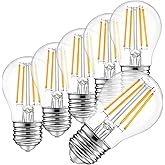 A15 LED Light Bulb 4W (40W Equivalent), 2700K Warm White, Dimmable Edison Filament, 400 Lumens, E26 Medium Base, Clear Glass 