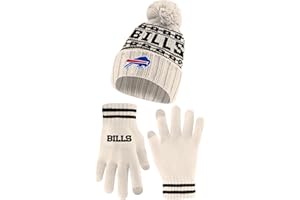 Ultra Game Adults NFL Official Super Soft Cable Knit Winter Beanie Knit Hat with Warm Touch Screen Gloves