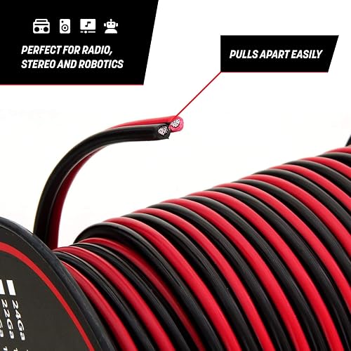 4 Gauge Battery Wire 12 Gauge Automotive Wire Bundle (100ft Red & Black ...