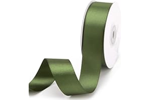 Green Satin Ribbon for Gift Wrapping, 1 Inch x 25 Yards Double Sided Polyester Ribbon for Christmas Halloween Wedding Birthda