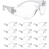 amoolo Clear Safety Glasses Bulk of 24, Protective Eyewear for Men Women, ANSI Z87.1 Impact Resistant Eye Protection for Work, Lab, Construction