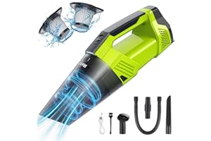 Nismile Handheld Vacuum Cordless Car Vacuum Cleaner with 9000Pa Strong Suction, Dust Buster Hand Vacuum with LED Light,Wet Dry Car Vacuum Cordless Rechargeable Hand Held Vacuuming for Home Car Office