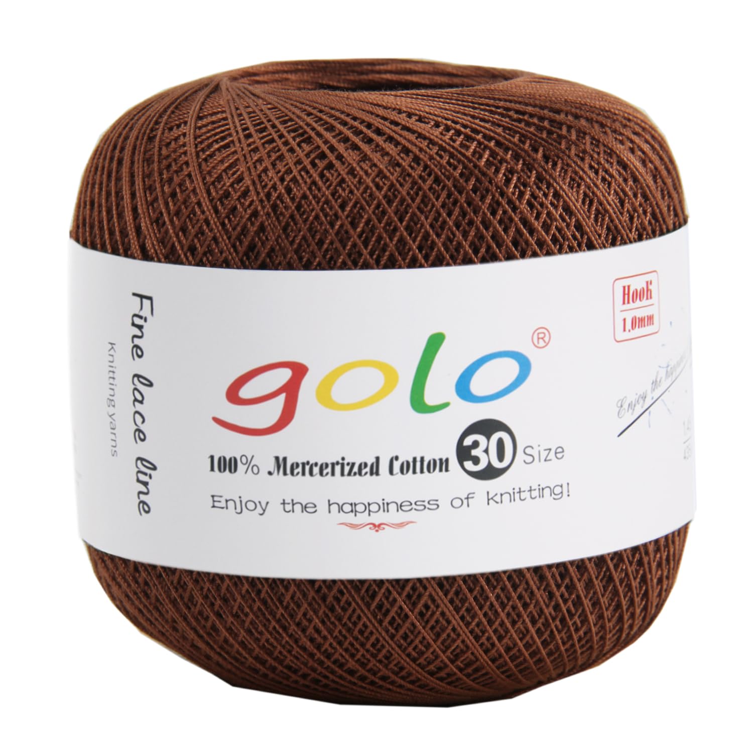 golo Crochet Thread Size 30 Yarn for Hand Knitting Cotton Crochet Brown Yarn — image 1