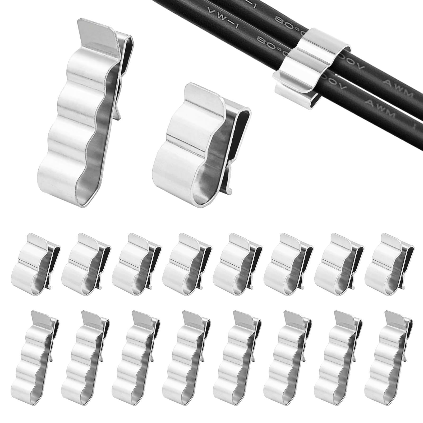 MABAHON 60pcs Solar Cable Clips,Photovoltaic cable tidy,Cable Management Wire Holder Cord Organiser for Home Office and Car trailer frame wire clips