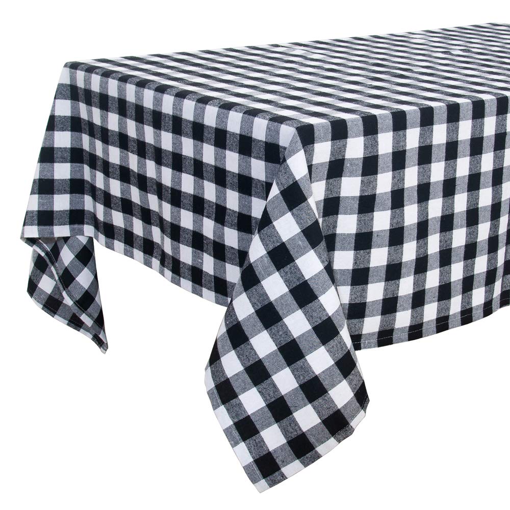 Best black and white plaid table cloth