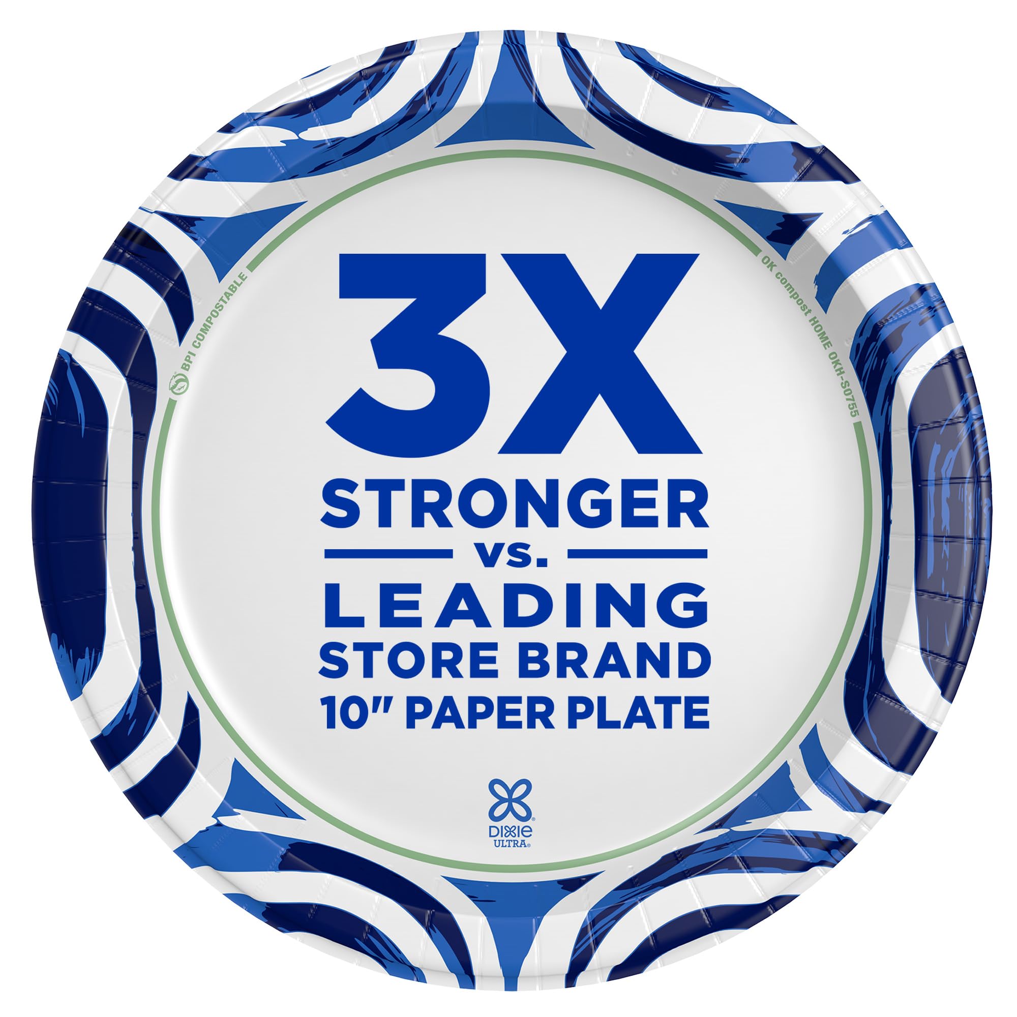 Dixie Ultra, Large Paper Plates, 10 Inch, 100 Count, 3X Stronger*, Heavy Duty, Microwave-Safe, Soak-Proof, Cut Resistant, Disposable Plates For Heavy, Messy Meals